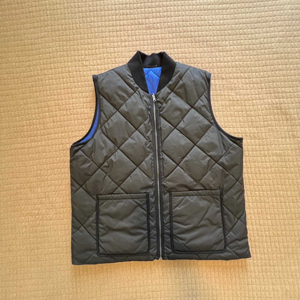Banana Republic Black and Blue Reversible Quilted Vest